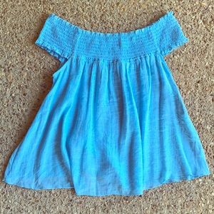 Light blue top